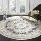 Safavieh Evoke EVK220C-5R 5"1" Round Ivory/Blue Area Rug, , large