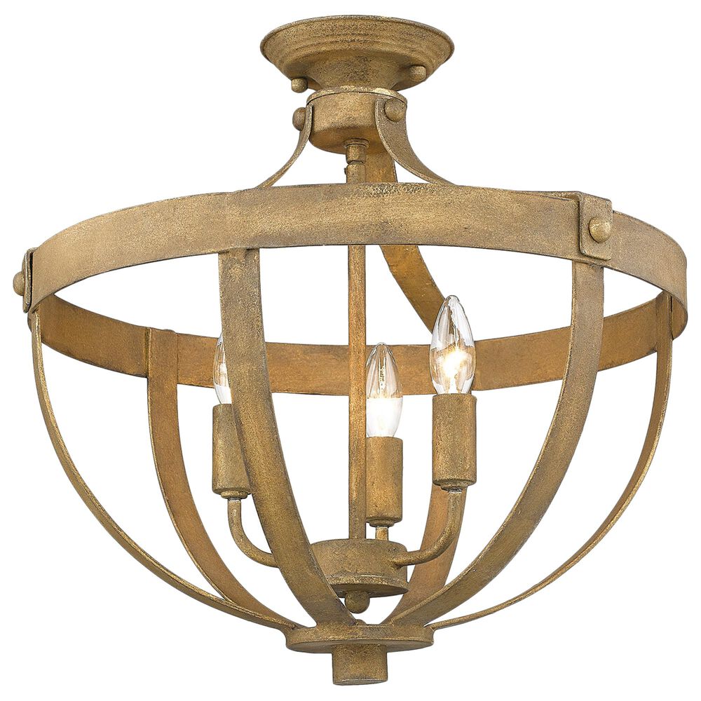 Golden Lighting Leona Semi-Flush in Burnished Chestnut, , large