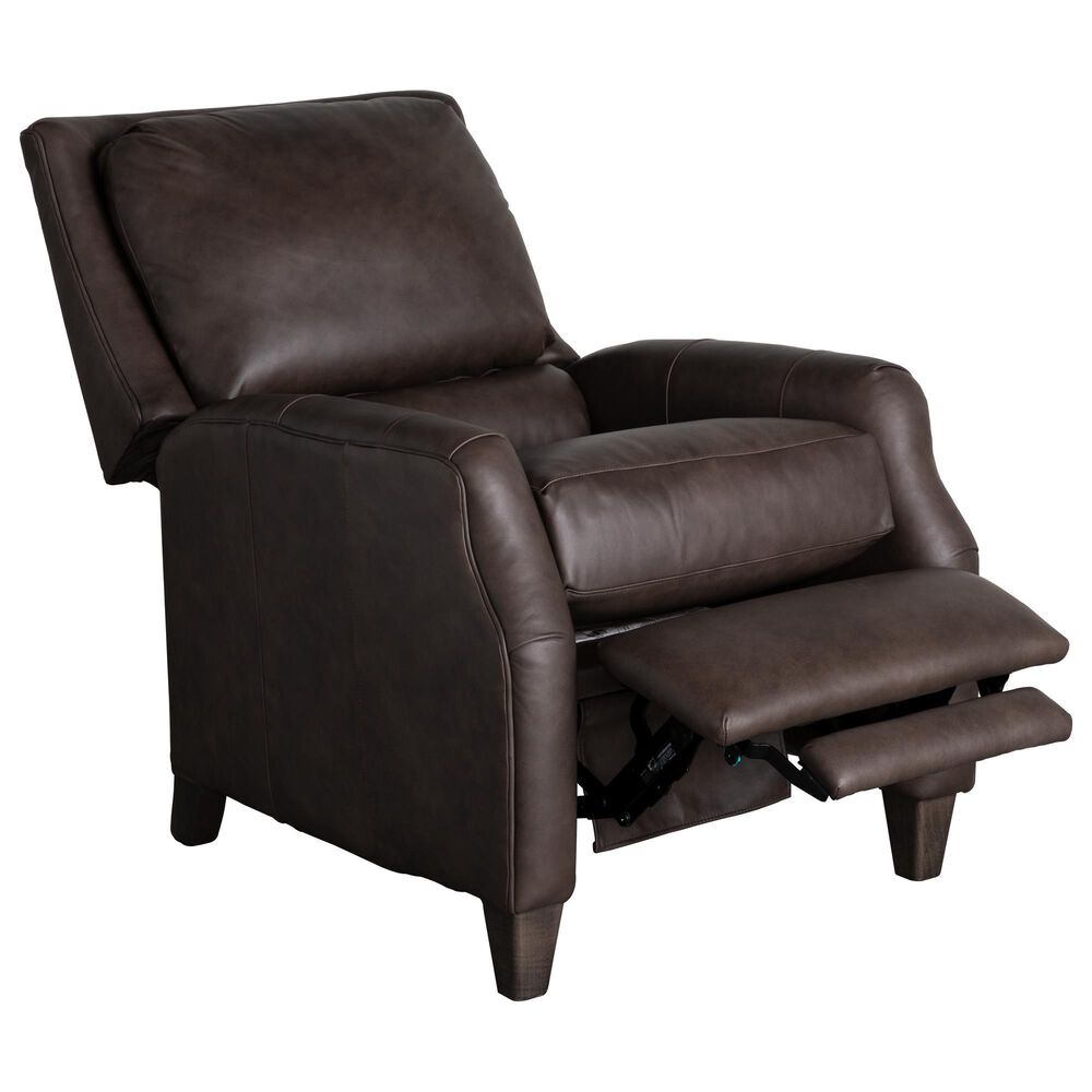Smith Brothers Leather High-Leg Recliner in Brown, , large