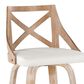LumiSource Charlotte Swivel Bar Stool with White Faux Leather Upholstery in Whitewashed and Chrome (Set of 2), , large