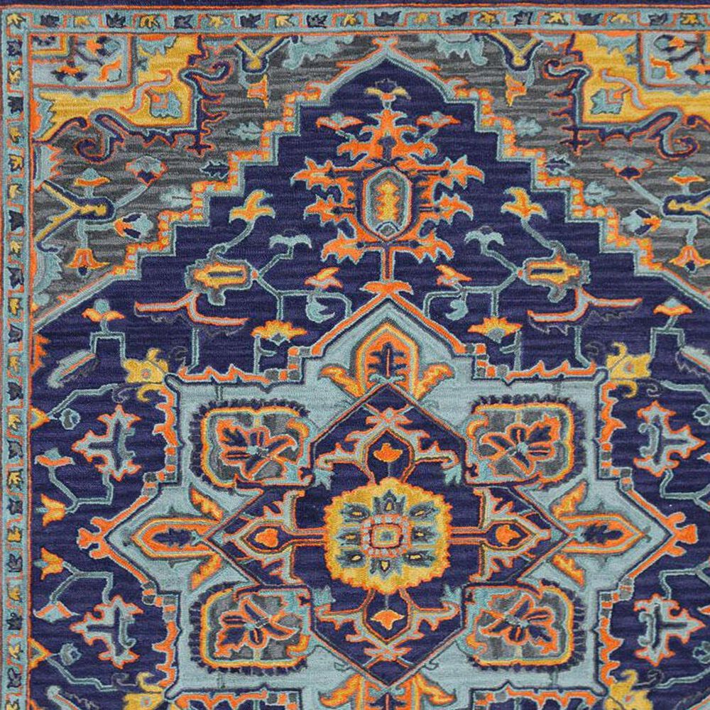 Amer Rugs Boho 2&#39; x 3&#39; Blue and Orange Area Rug, , large