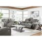 Ashley Mixed Motion Power Reclining Sofa in Shadow, , large