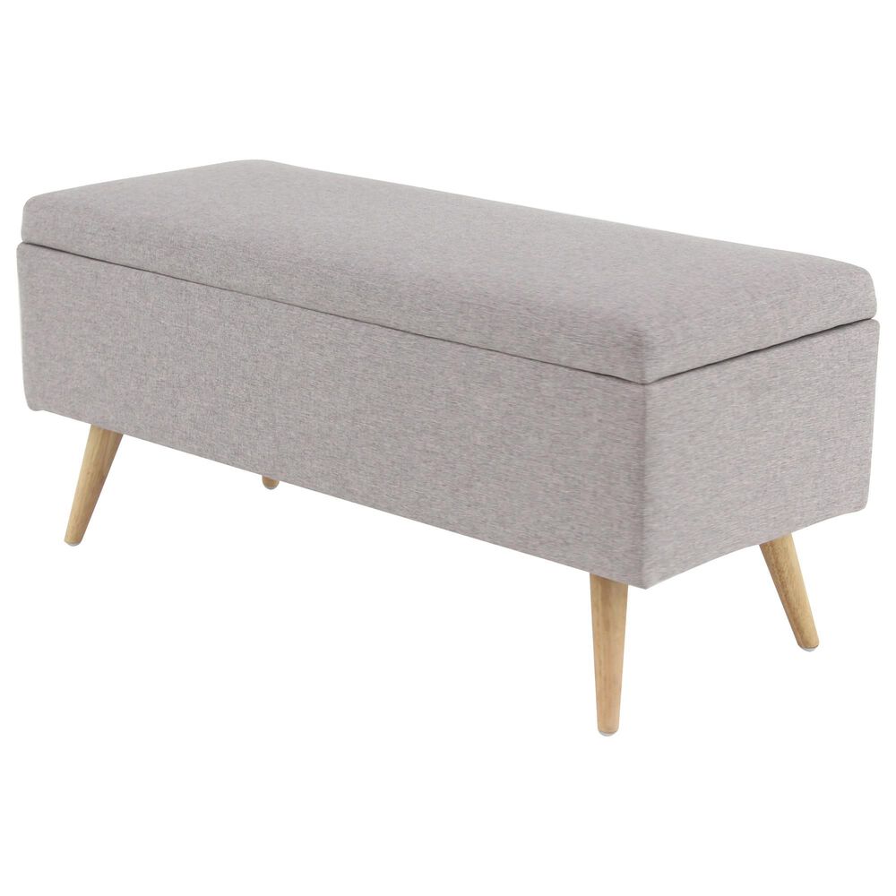 Maple and Jade Modern Storage Bench in Grey, , large