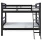 Linon Home Decor Beckett Twin Over Twin Bunk Bed in Black, , large
