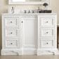 James Martin Vanities De Soto 48" Single Bathroom Vanity in Bright White with 3 cm Ethereal Noctis Quartz Top and Rectangular Sink, , large