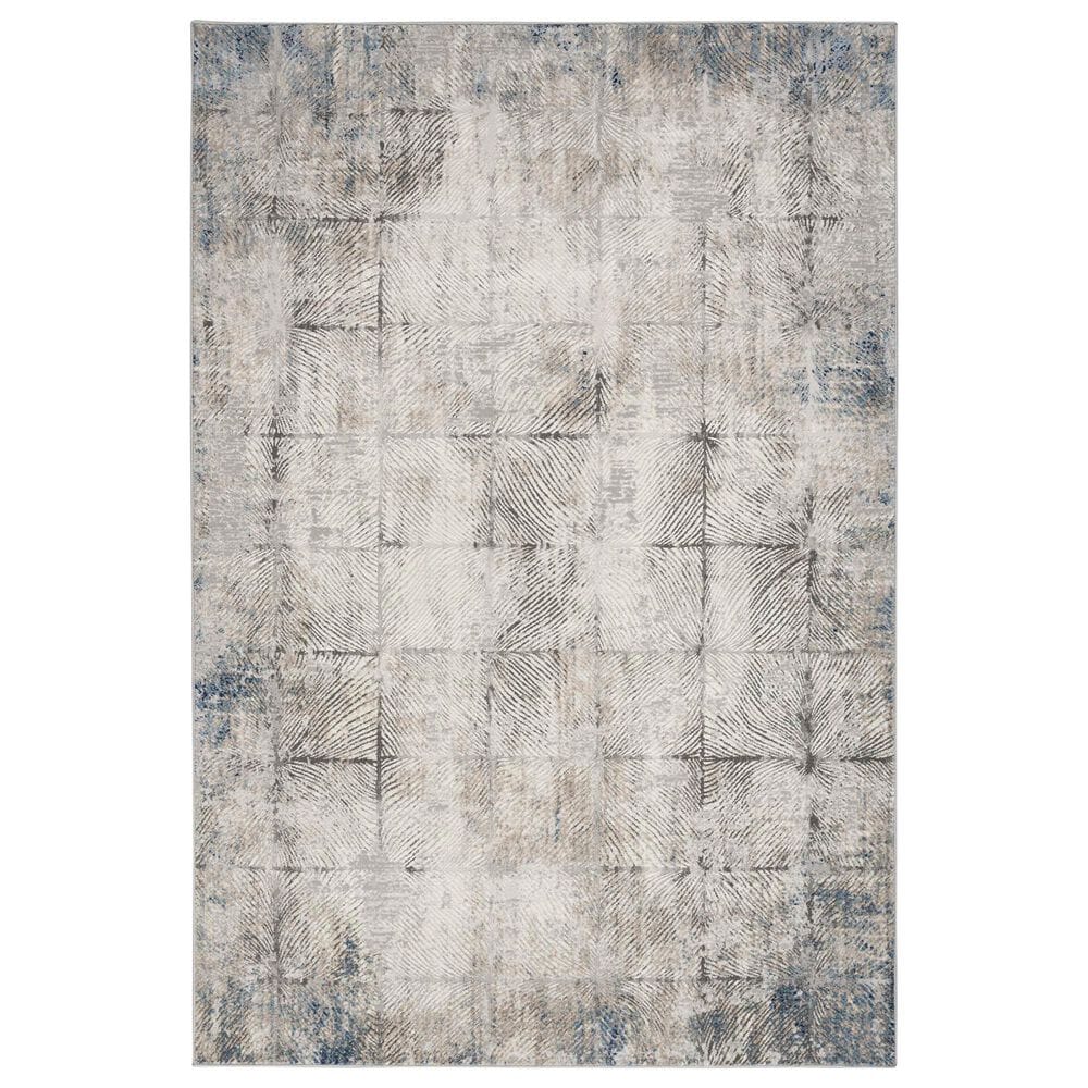 Nourison Infinity 4" x 6" Ivory and Grey Area Rug, , large