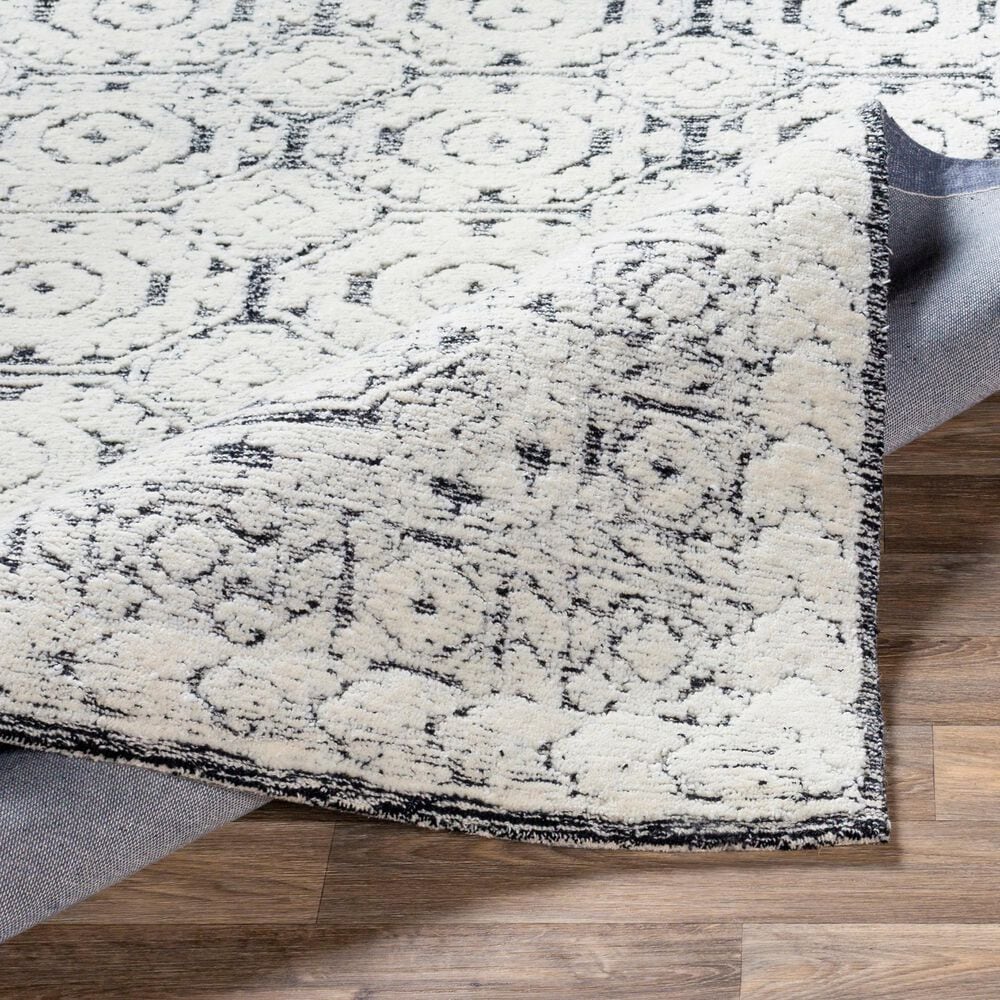 Surya Louvre LOU-2303 2&#39;6&quot; x 8&#39; Black, Ivory and Cream Runner, , large