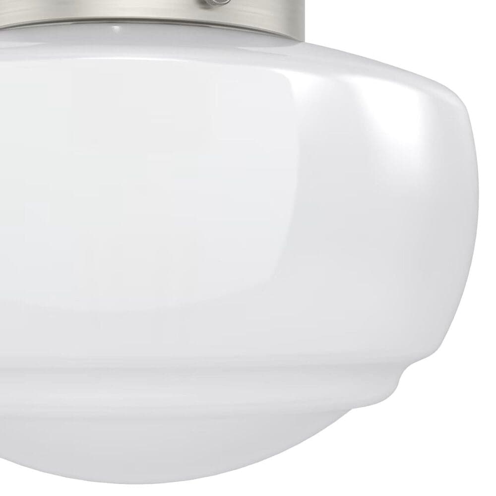 Hunter Saddle Creek 1-Light Mini Semi Flush with Shiny Cased White Glass in Brushed Nickel, , large