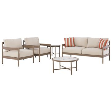 Ashley Bluff Trail 5-Piece Patio Conversation Set in Beige, , large