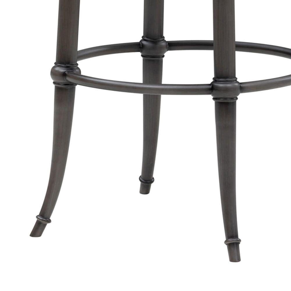 Armen Living Vince Bar Height Stool with Night Life Blue Upholstery in Antique Pewter, , large
