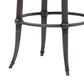 Armen Living Vince Bar Height Stool with Night Life Blue Upholstery in Antique Pewter, , large