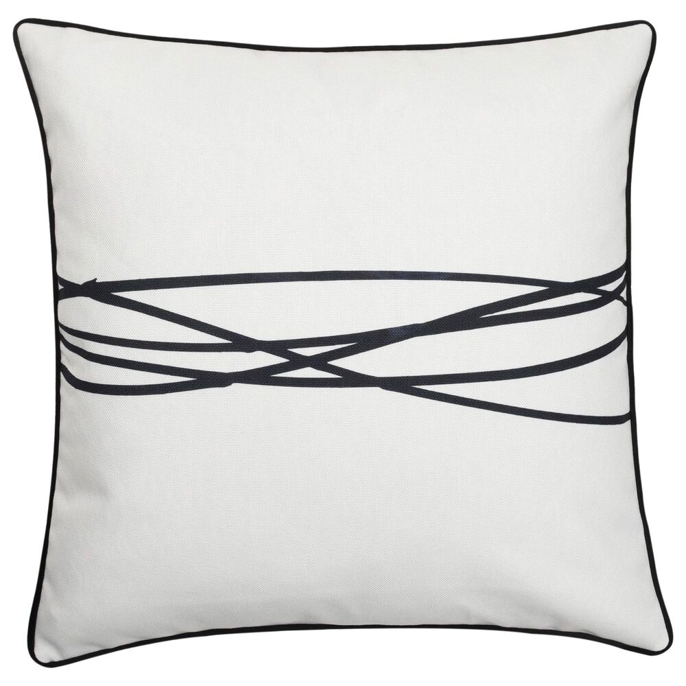 Flair Industries Austin Allen James 24" x 24" Wires Throw Pillow in Black and White, , large