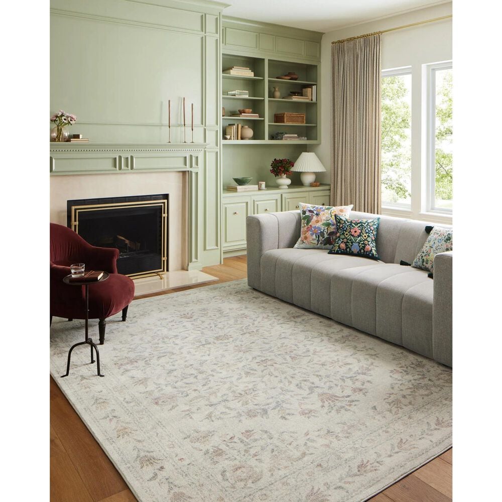 Rifle Paper Co. x Loloi Courtyard 7&#39;6&quot; x 9&#39;6&quot; Lily Yellow and Multicolor Area Rug, , large