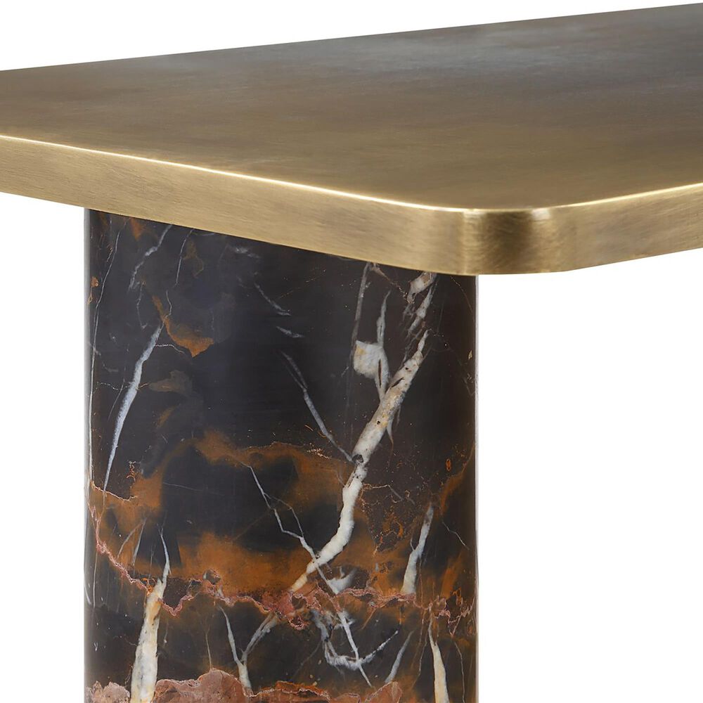 Uttermost Pillar of Strength Accent Table in Antique Brass, , large