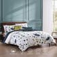 BEBEJAN Abstract Vines 5-Piece Full/Queen Comforter Set in Navy Blue, Gold and White, , large
