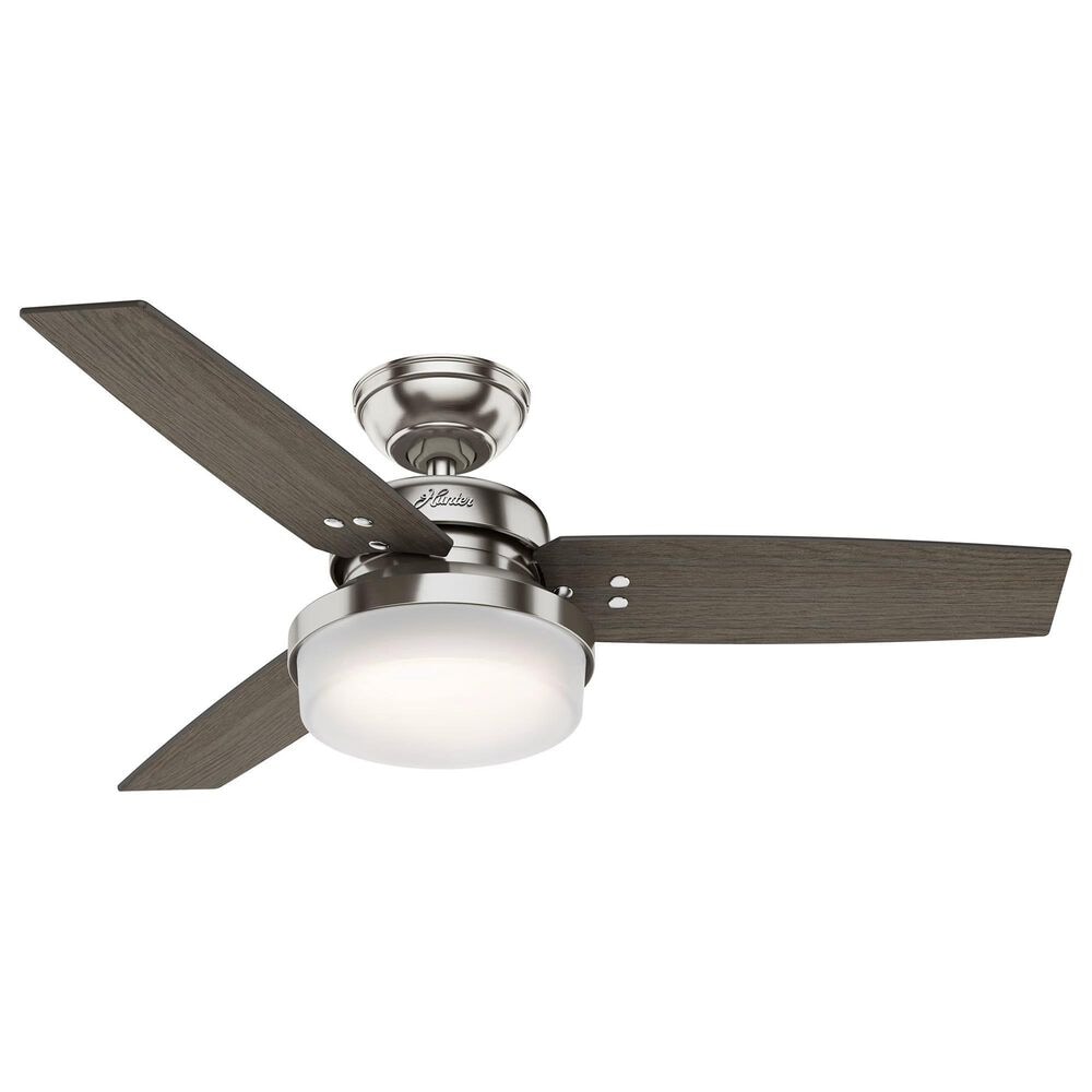 Hunter Sentinel 44&quot; Ceiling Fan with LED Lights in Brushed Nickel, , large
