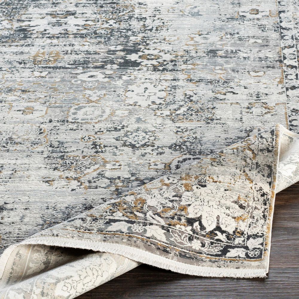 Surya Solar 10&#39; x 14&#39; Black, Gray, Charcoal, Saffron and White Area Rug, , large