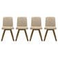 Armen Living Gina Side Chair with Sand Upholstery in Warm Walnut (Set of 4), , large