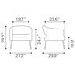 Zuo Modern Berkeley Accent Chair in Vintage Gray and Gold, , large