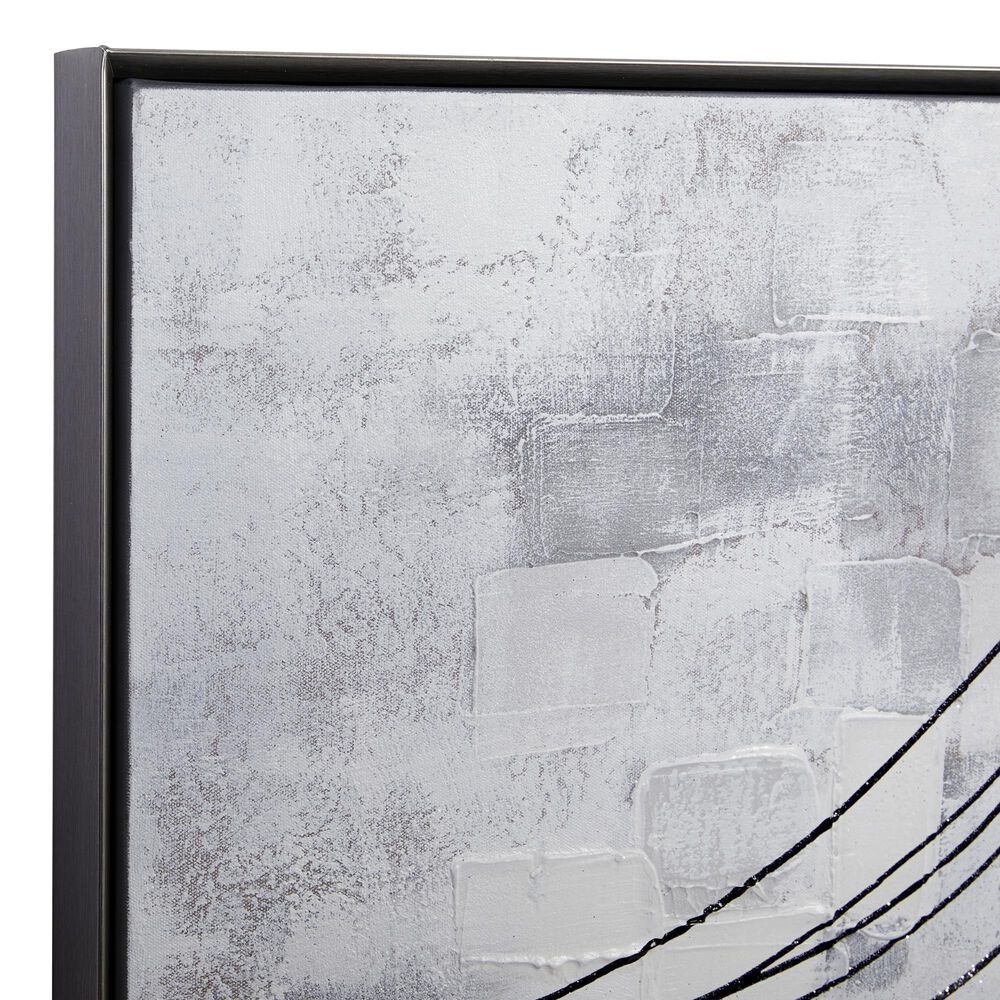Maple and Jade 30&quot; x 40&quot; Contemporary Abstract Wall Art in Gray, White, Black and Silver, , large