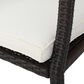 Hearth and Haven Rhode Island Rattan Dining Chair with White Cushion in Brown (Set of 2), , large