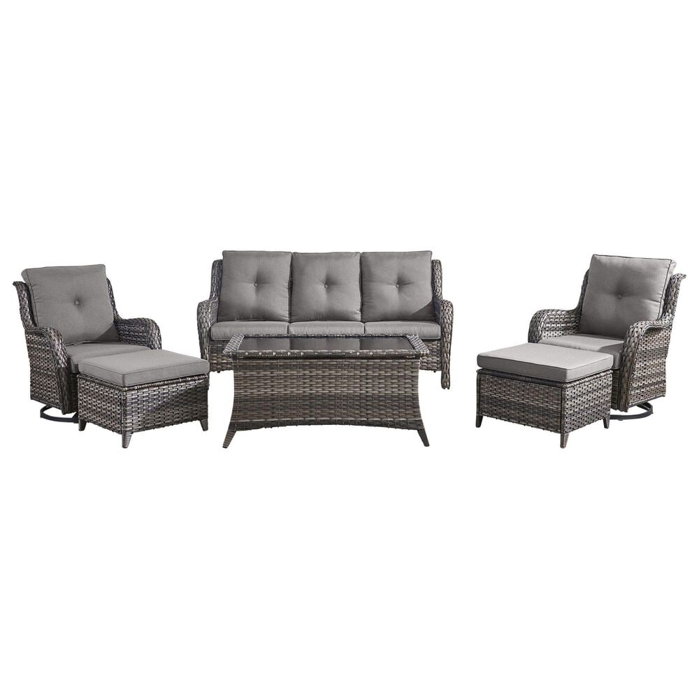 Sunwell Garden 6-Piece Patio Conversation Set in Brown, , large