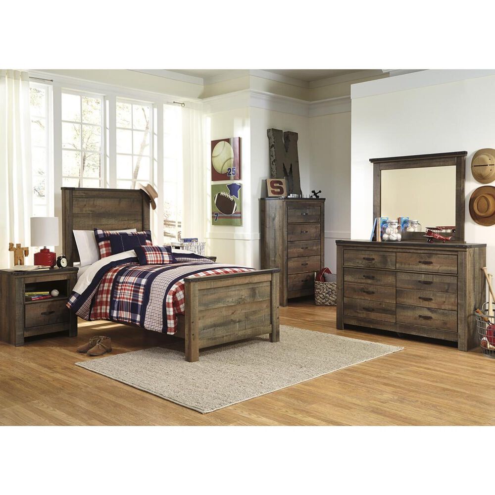 Ashley Trinell Twin Panel Bed in Brown, , large
