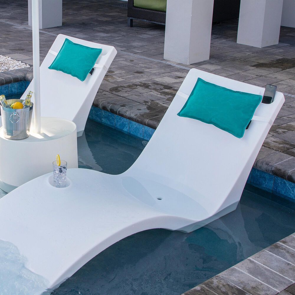 Floating Luxuries 4-Piece Lounger Set in White and Aruba, , large