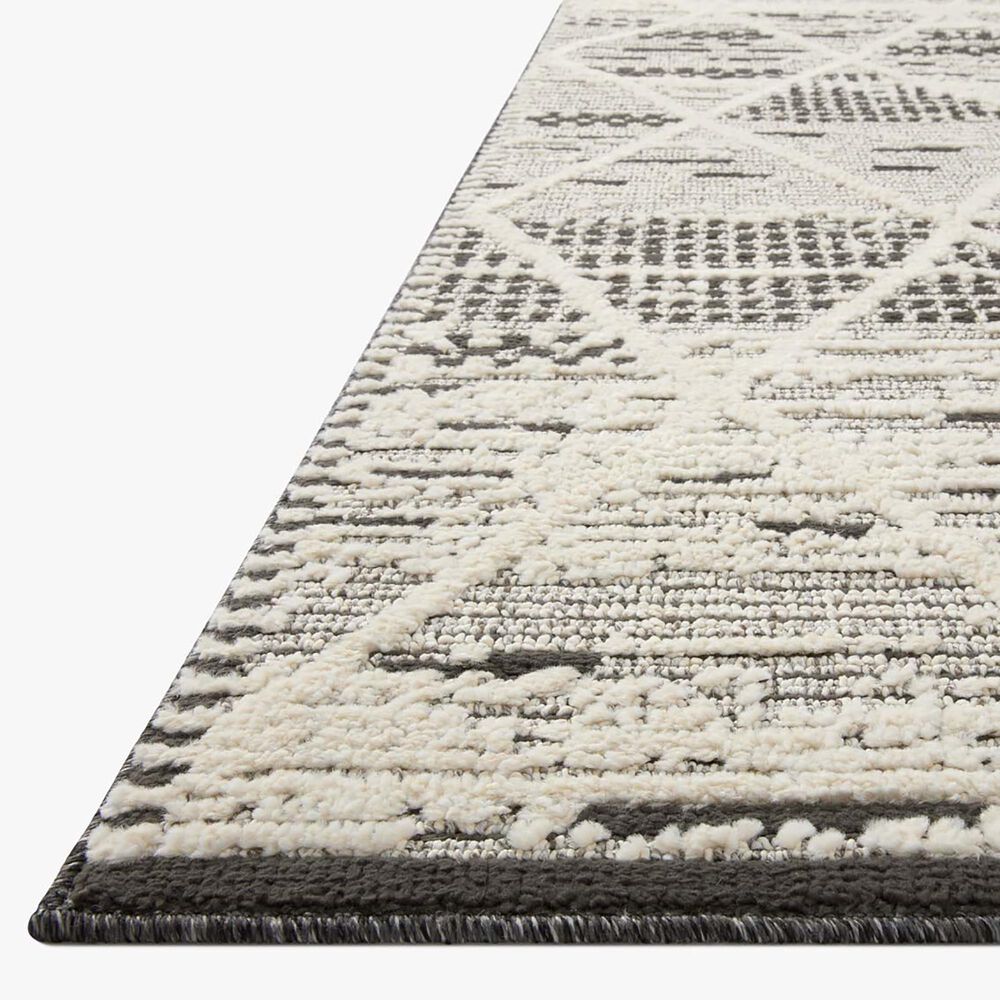 Loloi II Fabian FAB-03 2&#39;7&quot; x 7&#39;6&quot; Charcoal and Ivory Runner, , large