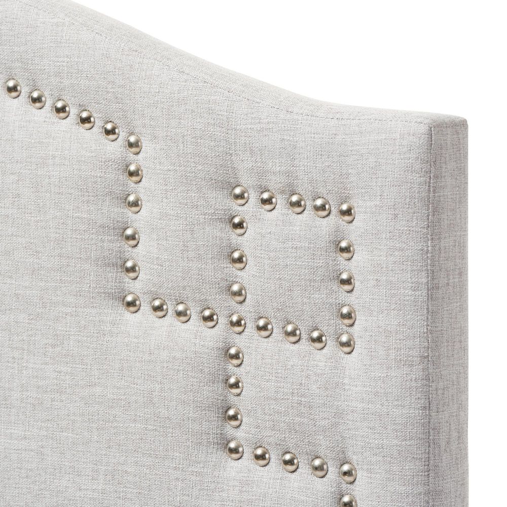 Baxton Studio Aubrey Twin Upholstered Panel Headboard in Greyish Beige, , large