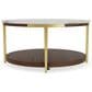 Riverside Furniture Emery Round Cocktail Table in Smoked Cherry and Bronze, , large
