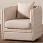 Baxton Studio Micah Swivel Chair in Beige, , large