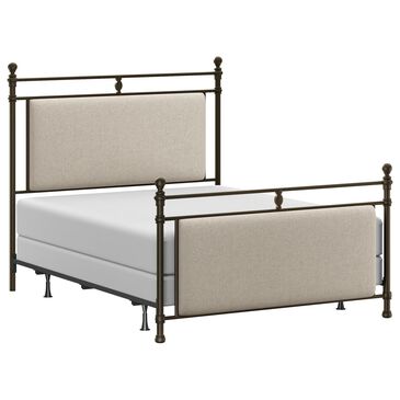 Richlands Furniture Ashley Queen Poster Panel Metal and Upholstered Bed in Brown and Rustic Brown, , large