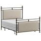 Richlands Furniture Ashley Queen Poster Panel Metal and Upholstered Bed in Brown and Rustic Brown, , large