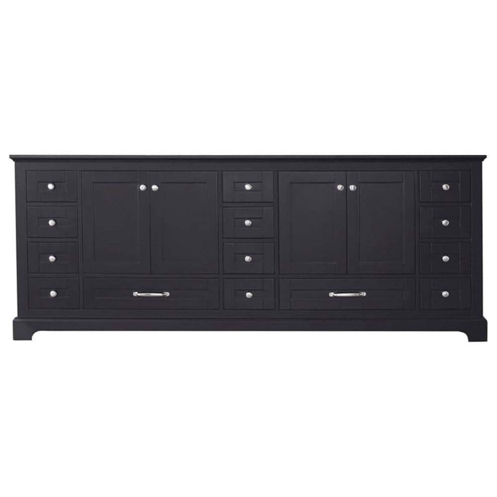 Lexora Home Dukes 84&quot; Double Bathroom Vanity in Espresso with 2 cm White Quartz Top and Rectangular Sinks, , large