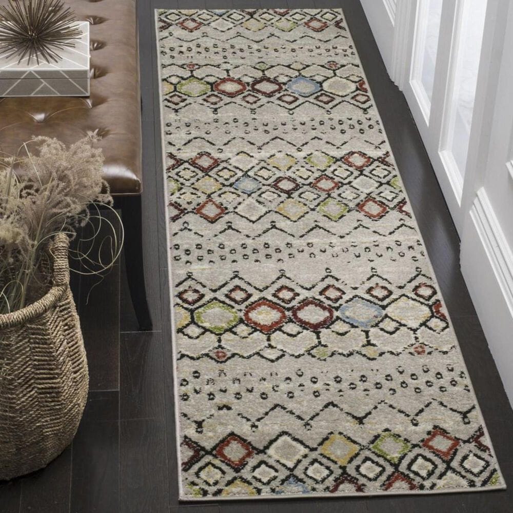 Safavieh Amsterdam AMS108G 2"3" x 10" Light Grey Runner, , large
