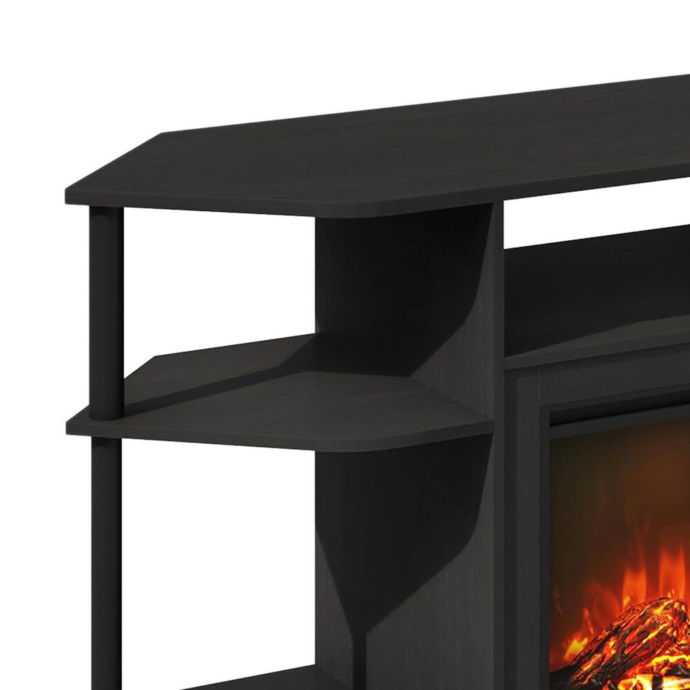 HOMLUX 47" Corner TV Stand with No Heat Electric Fireplace in Americano and Black, , large