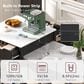 HOMLUX 83" Fluted Kitchen Island in Black, , large