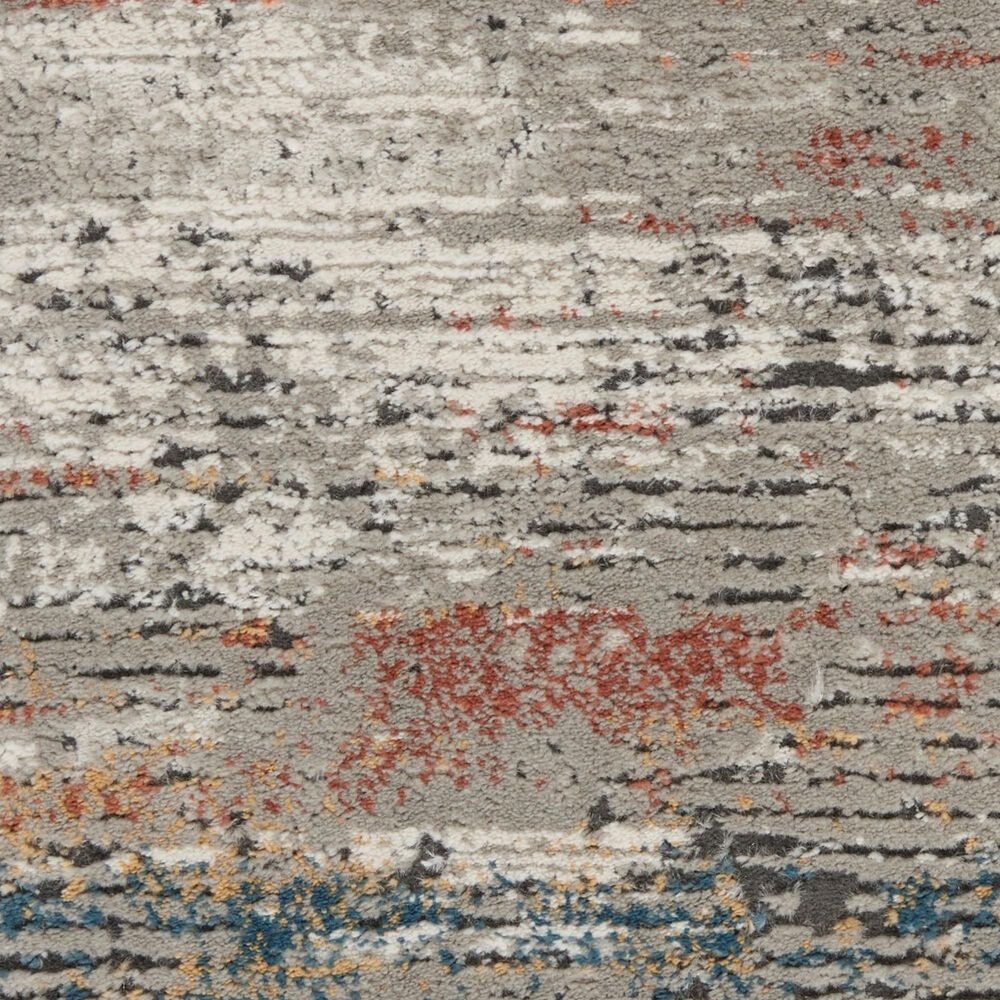 Nourison Rustic Textures Grey and Multicolor 6&#39; x 9&#39; Area Rug, , large