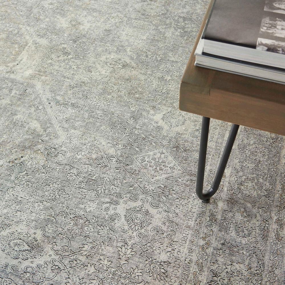 Nourison Starry Nights STN03 10&#39; x 13&#39; Silver and Cream Area Rug, , large