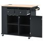 HOMLUX Kitchen Island with Power Outlet and Drop Leaf in Black, , large