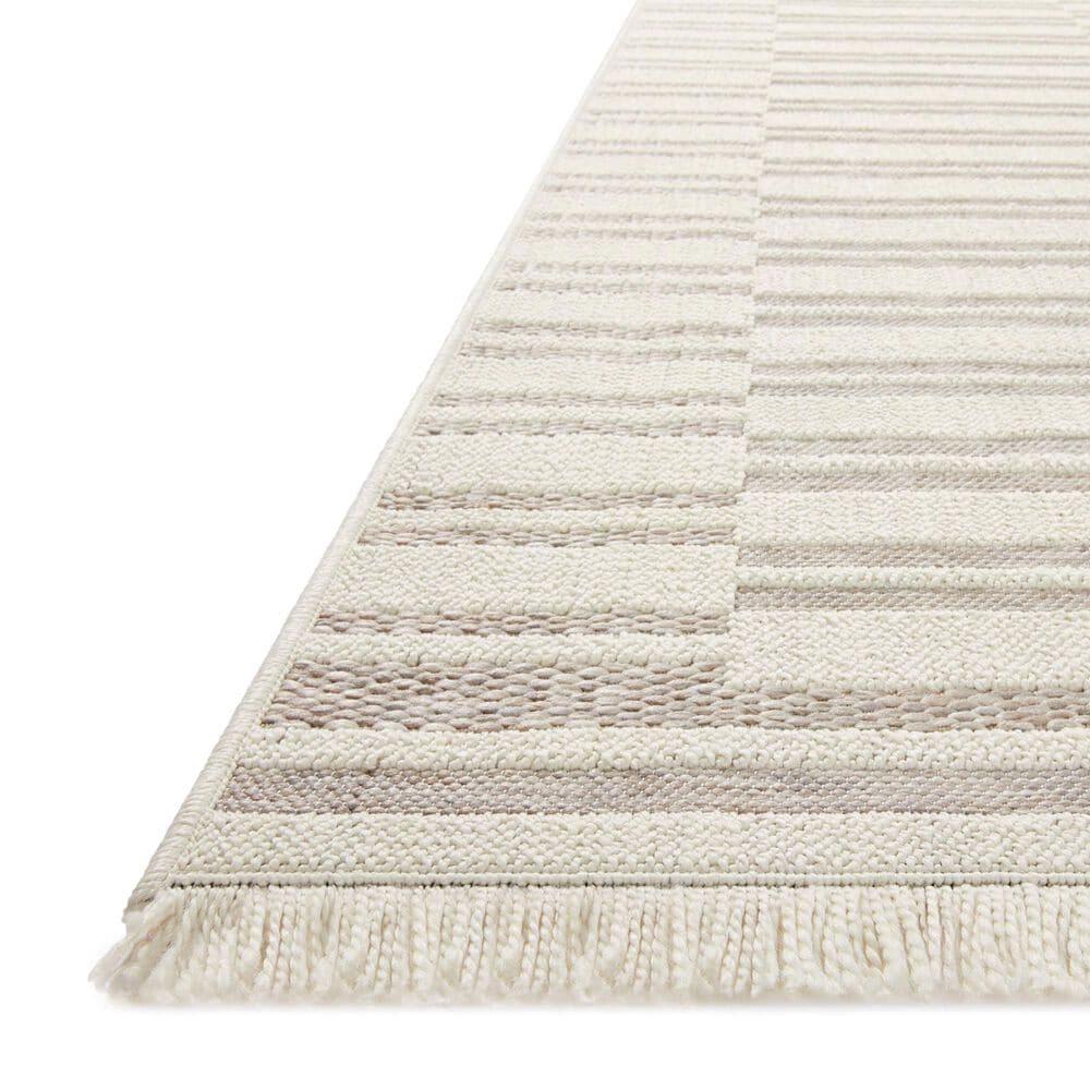 Amber Lewis x Loloi Malibu MAB-03 5&#39;1&quot; x 7&#39;7&quot; Ivory and Dove Indoor/Outdoor Area Rug, , large