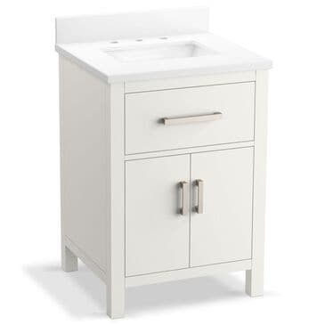 Kohler Kresla 24" Single Bathroom Vanity in White with 3 cm White Quartz Top and Rectangular Sink, , large