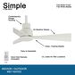 Minka-Aire Simple 44" Indoor/Outdoor Ceiling Fan in Flat White, , large