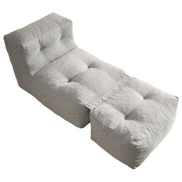 HOMLUX 2-in-1 Bean Bag Chair with Ottoman in Dark Gray, , large