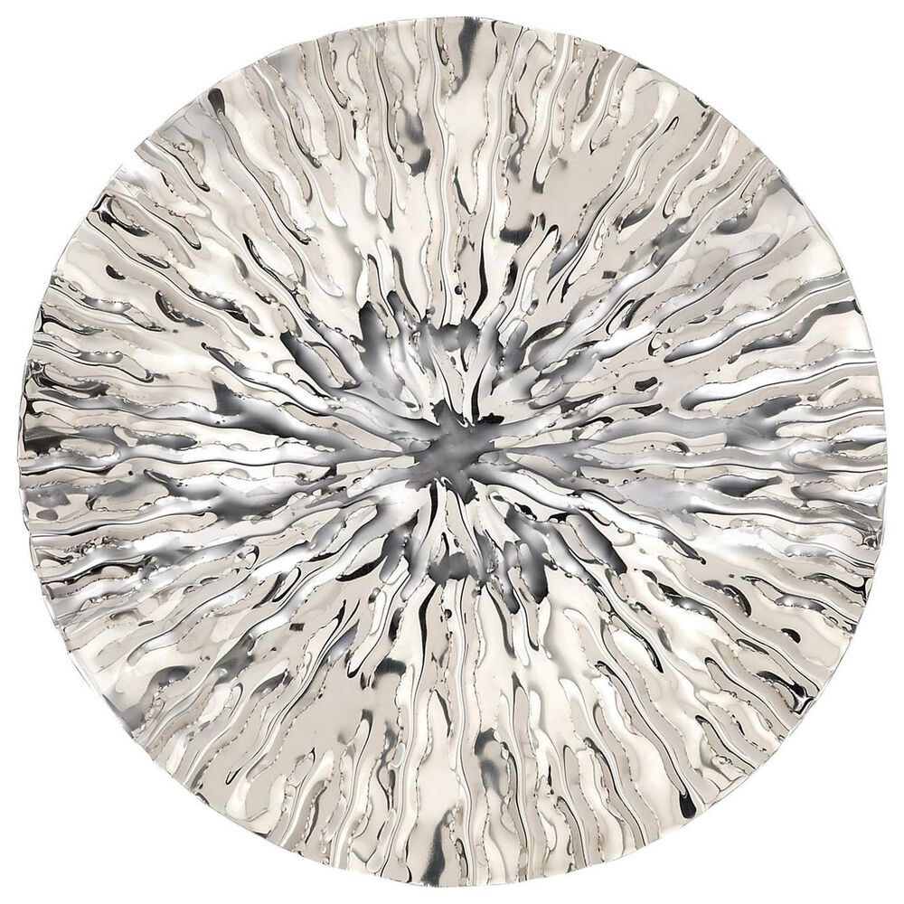 Maple and Jade 16&quot; x 16&quot; Round Plate Wall Decor with Hammered Design in Silver &#40;Set of 9&#41;, , large
