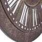 Yosemite Home Decor Iron Circular Wall Clock in Distressed Brown and White, , large