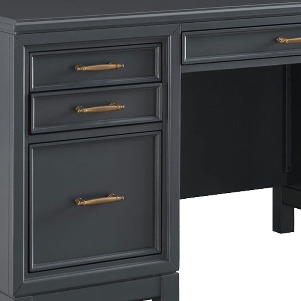 Riva Ridge Alexander 2-Piece Executive Desk and Door Bookcase Set in Midnight, , large