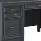 Riva Ridge Alexander 2-Piece Executive Desk and Door Bookcase Set in Midnight, , large