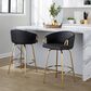 LumiSource Claire Swivel Counter Stool with Black Faux Leather Upholstery in Gold (Set of 2), , large